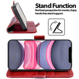 iPhone 11 Klapphülle im Lederlook mit RFID Block in Rot