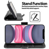 iPhone 11 Klapphülle im Lederlook mit RFID Block in Schwarz