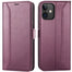 iPhone 12 Mini Klapphülle im Lederlook mit RFID Block in Lila