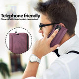 iPhone 12 Mini Klapphülle im Lederlook mit RFID Block in Lila
