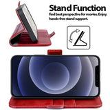 iPhone 12 Mini Klapphülle im Lederlook mit RFID Block in Rot