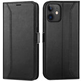 iPhone 12 Mini Klapphülle im Lederlook mit RFID Block in Schwarz