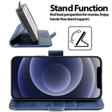 iPhone 12 Pro Max Klapphülle im Lederlook mit RFID Block in Blau