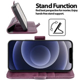 iPhone 12 Pro Max Klapphülle im Lederlook mit RFID Block in Lila