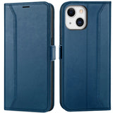 iPhone 13 Klapphülle im Lederlook mit RFID Block in Blau