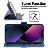 iPhone 13 Klapphülle im Lederlook mit RFID Block in Blau