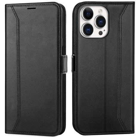 iPhone 13 Pro Klapphülle im Lederlook mit RFID Block in Schwarz