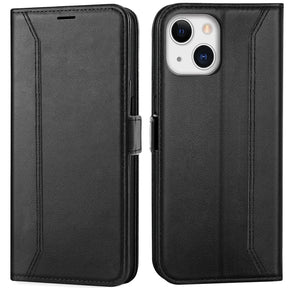 iPhone 13 Klapphülle im Lederlook mit RFID Block in Schwarz