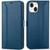 iPhone 14 Plus Klapphülle im Lederlook mit RFID Block in Blau