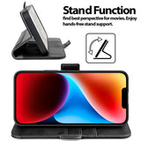 iPhone 14 Plus Klapphülle im Lederlook mit RFID Block in Schwarz