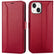 iPhone 14 Klapphülle im Lederlook mit RFID Block in Rot