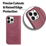 iPhone 16 Pro Klapphülle im Lederlook mit RFID Block in Lila