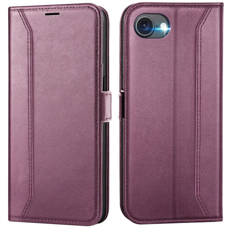 Apple iPhone 16e Klapphülle im Lederlook mit RFID Block in Lila
