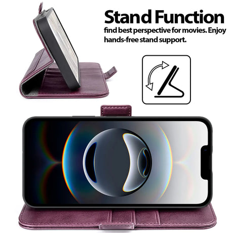 Apple iPhone 16e Klapphülle im Lederlook mit RFID Block in Lila