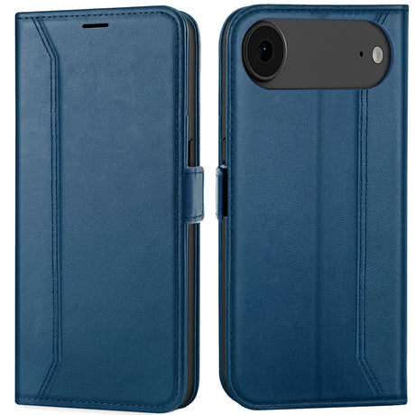 Apple iPhone 17 Air Klapphülle im Lederlook mit RFID Block in Blau