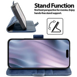 Apple iPhone 17 Air Klapphülle im Lederlook mit RFID Block in Blau