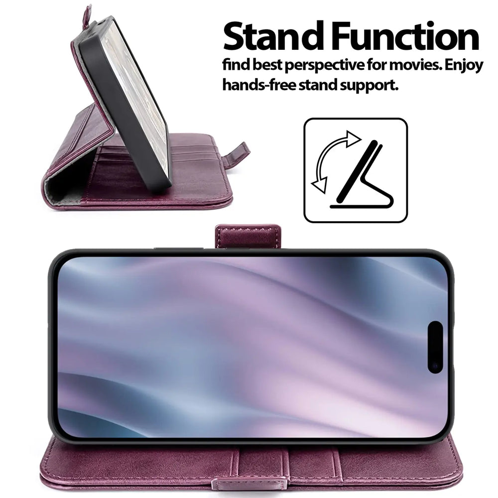 Apple iPhone 17 Air Klapphülle im Lederlook mit RFID Block in Lila