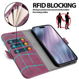 Apple iPhone 17 Air Klapphülle im Lederlook mit RFID Block in Lila