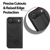 Apple iPhone 17 Air Klapphülle im Lederlook mit RFID Block in Schwarz