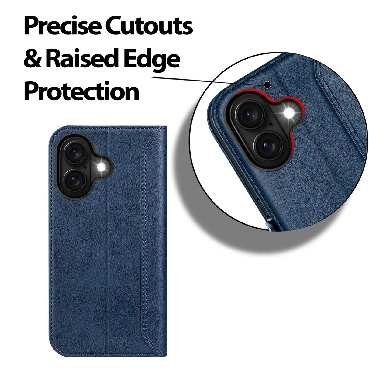 Apple iPhone 17 Klapphülle im Lederlook mit RFID Block in Blau