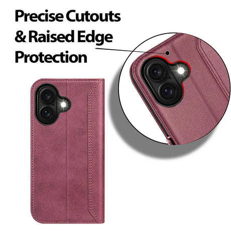 Apple iPhone 17 Klapphülle im Lederlook mit RFID Block in Lila