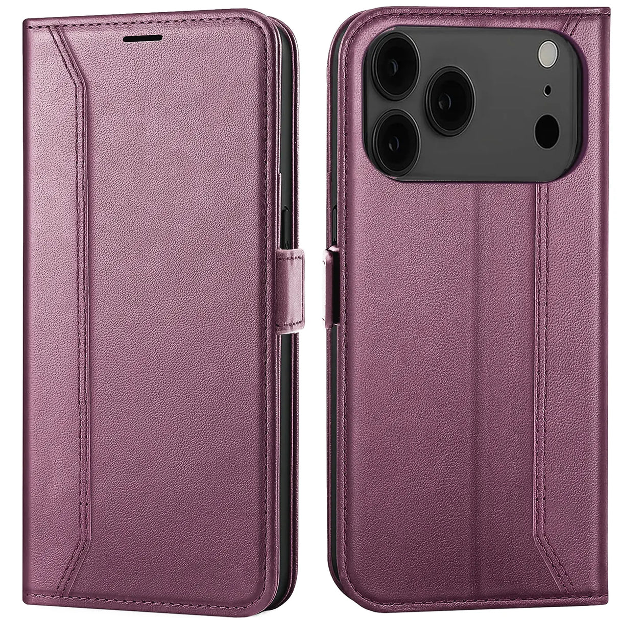 Apple iPhone 17 Pro Klapphülle im Lederlook mit RFID Block in Lila