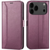 Apple iPhone 17 Pro Klapphülle im Lederlook mit RFID Block in Lila