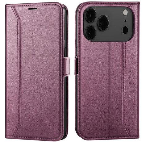 Apple iPhone 17 Pro Klapphülle im Lederlook mit RFID Block in Lila