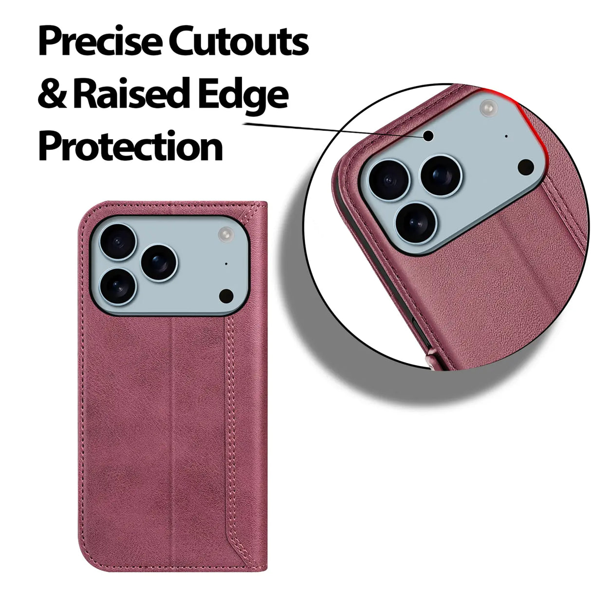 Apple iPhone 17 Pro Max Klapphülle im Lederlook mit RFID Block in Lila