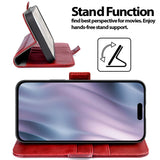 Apple iPhone 17 Pro Max Klapphülle im Lederlook mit RFID Block in Rot