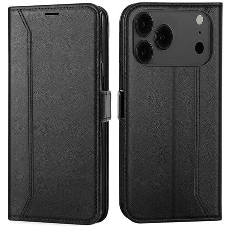 Apple iPhone 17 Pro Klapphülle im Lederlook mit RFID Block in Schwarz