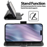 Apple iPhone 17 Pro Klapphülle im Lederlook mit RFID Block in Schwarz