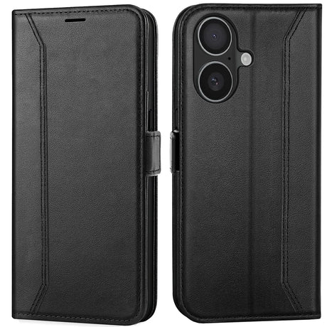 Apple iPhone 17 Klapphülle im Lederlook mit RFID Block in Schwarz