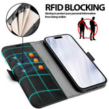 Apple iPhone 17 Klapphülle im Lederlook mit RFID Block in Schwarz