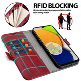 Samsung Galaxy A03 Klapphülle im Lederlook mit RFID Block in Rot