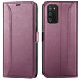 Samsung Galaxy A03s Klapphülle im Lederlook mit RFID Block in Lila