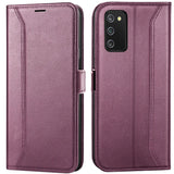 Samsung Galaxy A03s Klapphülle im Lederlook mit RFID Block in Lila