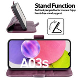 Samsung Galaxy A03s Klapphülle im Lederlook mit RFID Block in Lila