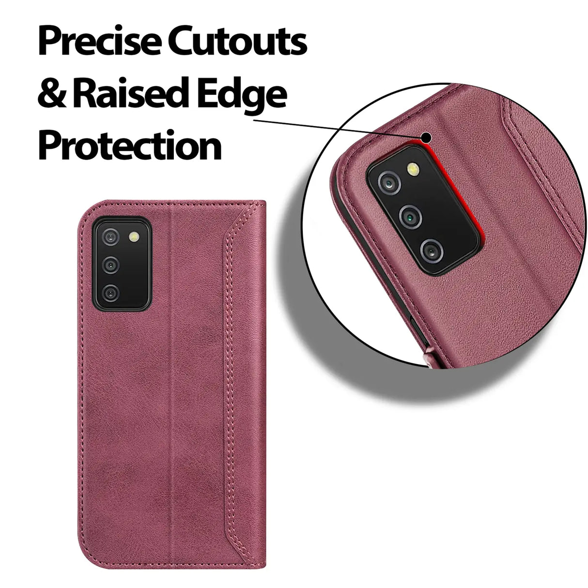 Samsung Galaxy A03s Klapphülle im Lederlook mit RFID Block in Lila