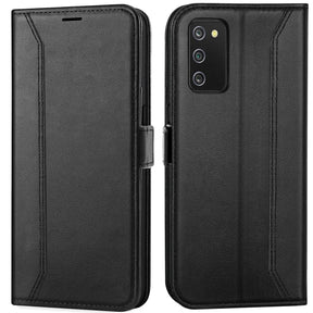 Samsung Galaxy A03s Klapphülle im Lederlook mit RFID Block in Schwarz