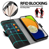 Samsung Galaxy A03s Klapphülle im Lederlook mit RFID Block in Schwarz