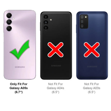 Samsung Galaxy A05s Klapphülle im Lederlook mit RFID Block in Schwarz