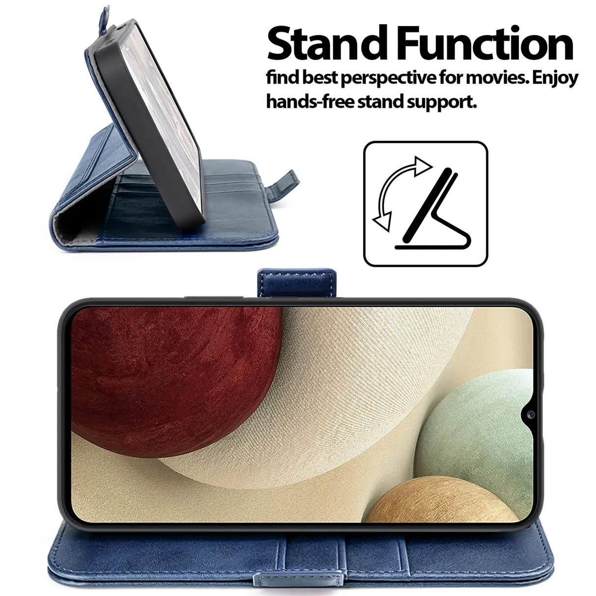 Samsung Galaxy A12 / M12 Klapphülle im Lederlook mit RFID Block in Blau