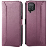 Samsung Galaxy A12 / M12 Klapphülle im Lederlook mit RFID Block in Lila