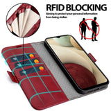 Samsung Galaxy A12 / M12 Klapphülle im Lederlook mit RFID Block in Rot