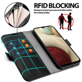 Samsung Galaxy A12 / M12 Klapphülle im Lederlook mit RFID Block in Schwarz