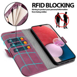 Samsung Galaxy A14 4G / 5G Klapphülle im Lederlook mit RFID Block in Lila