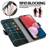 Samsung Galaxy A14 4G / 5G Klapphülle im Lederlook mit RFID Block in Schwarz