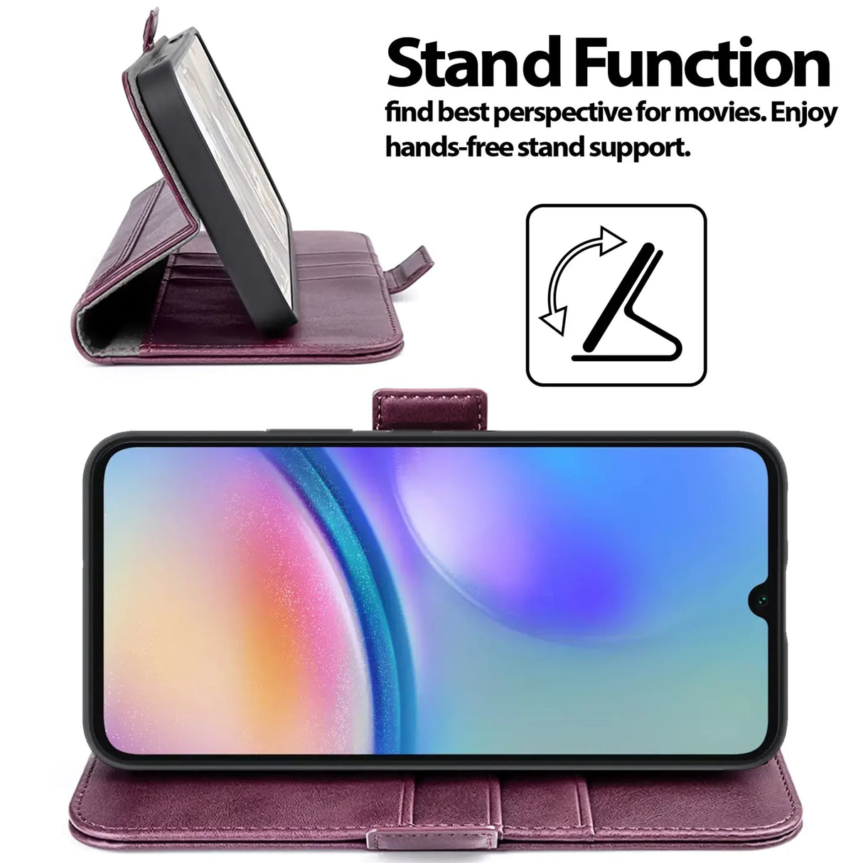Samsung Galaxy A15 4G / 5G Klapphülle im Lederlook mit RFID Block in Lila