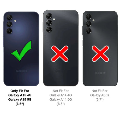 Samsung Galaxy A15 4G / 5G Klapphülle im Lederlook mit RFID Block in Lila